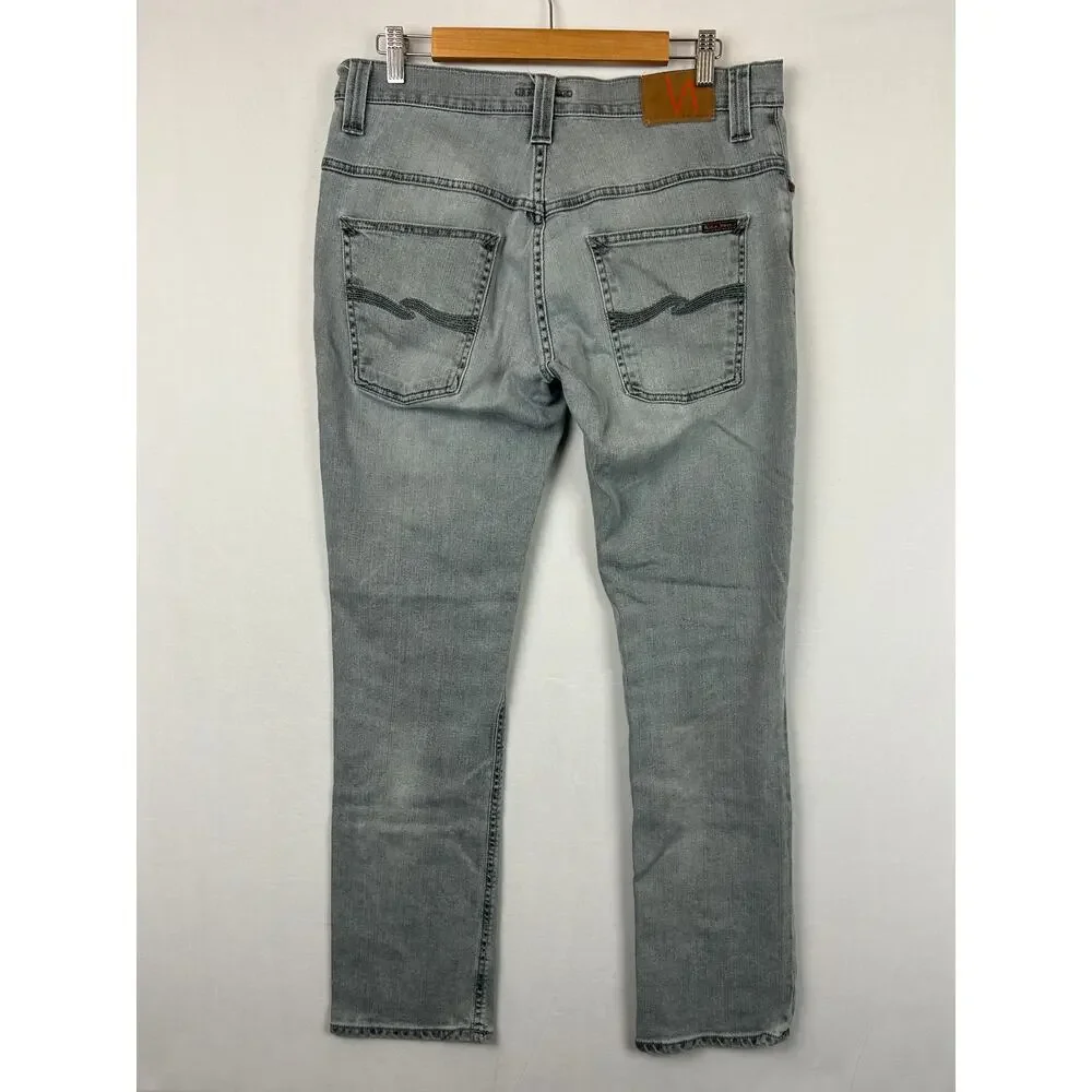 Nudie Jeans Thin Finn Pale Lead Organic Cotton Men's Size 34x32 (Measures 34x31)